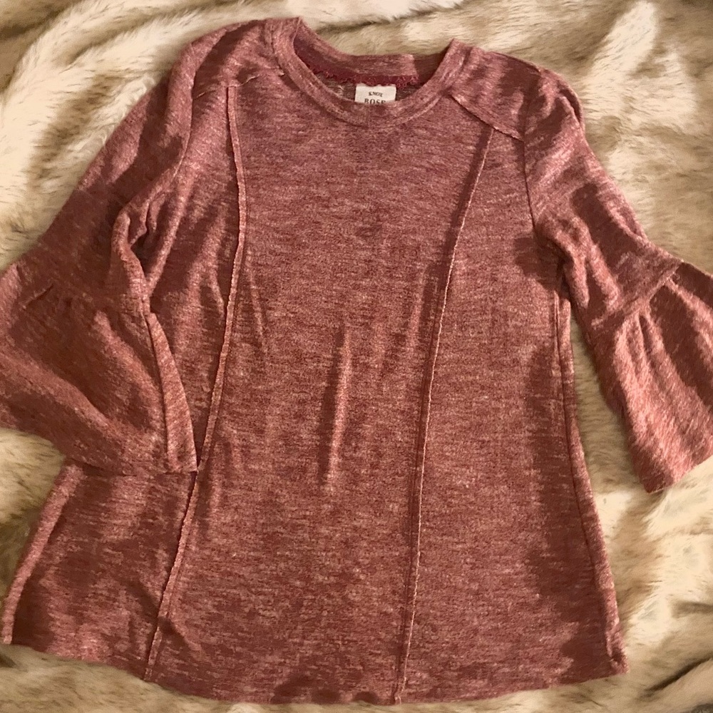 Knox Rose heathered bell sleeve sweater, XS
